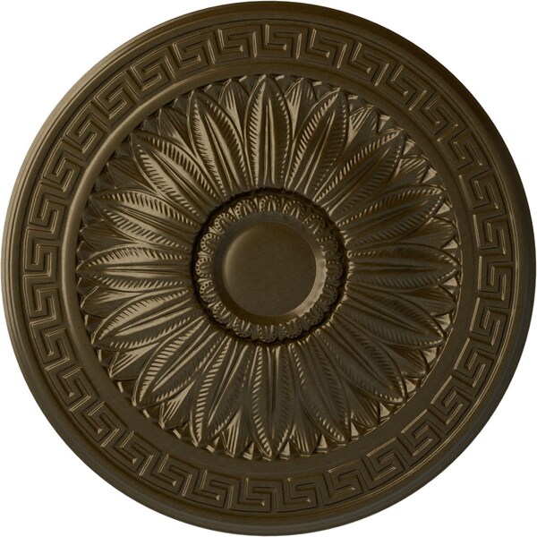 Ekena Millwork Randee Ceiling Medallion (Fits Canopies up to 3 7/8"), Hand-Painted Brass, 20"OD x 1 3/8"P CM20HABRS - main